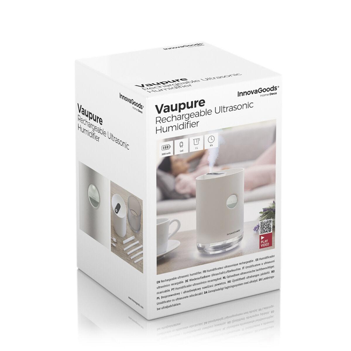 Humidificador Ultrasónico Recargable Vaupure InnovaGoods Blanco (Reacondicionado B)