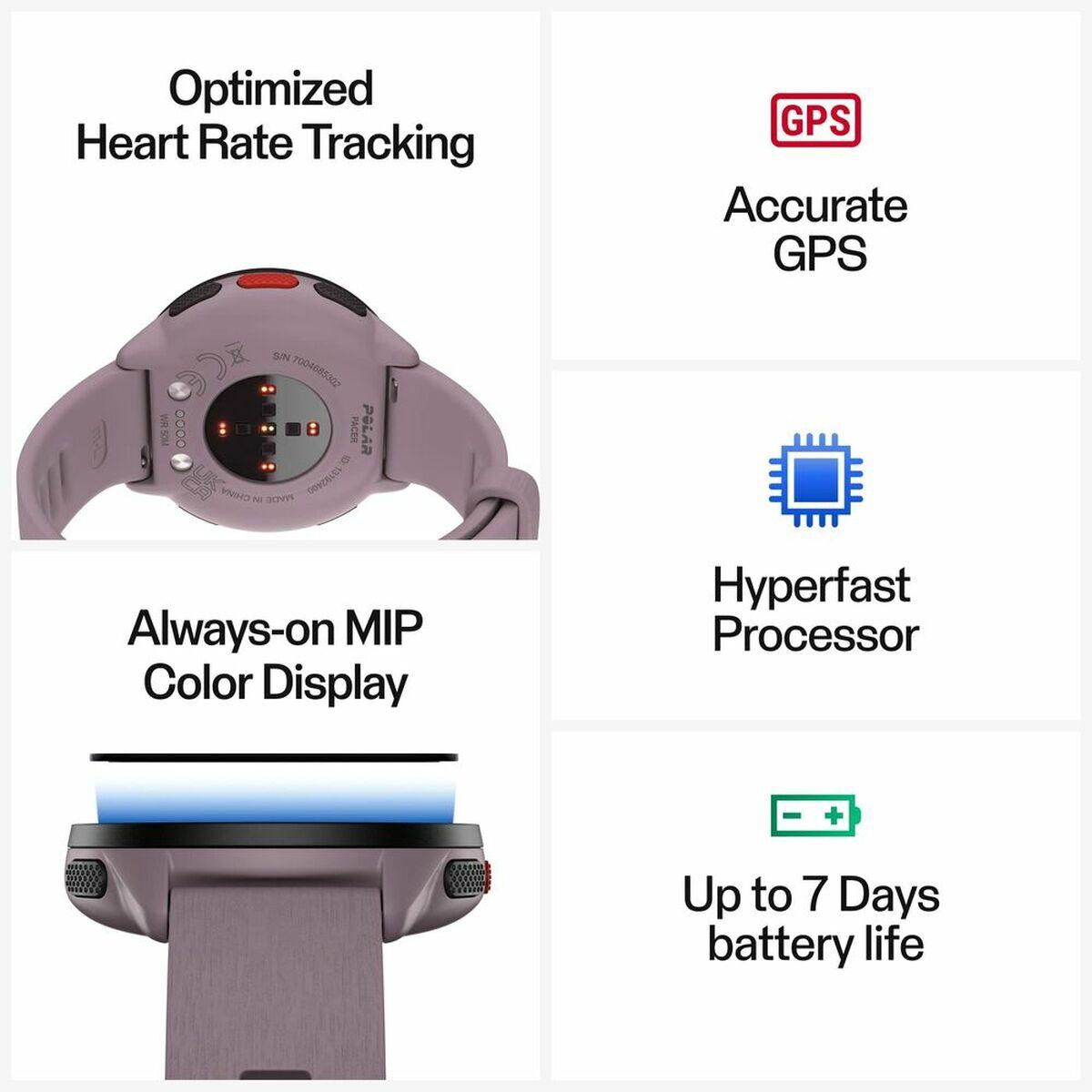 Smartwatch con Podómetro Running Polar Morado 1,2