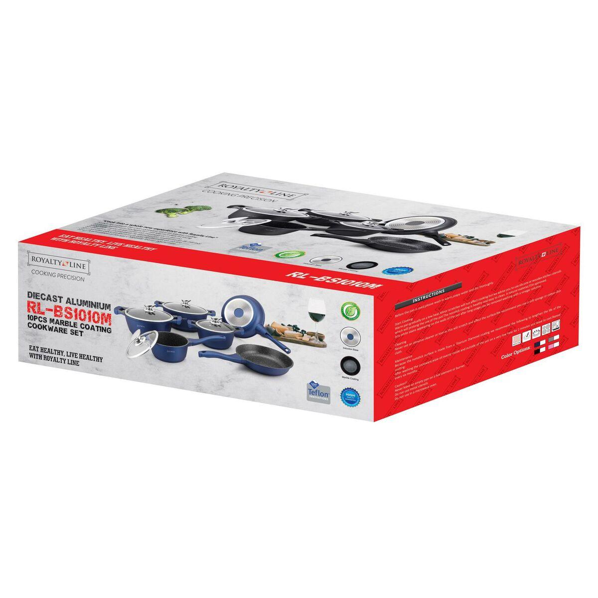 Batería de Cocina Royalty Line BS1010M  Plateado 10 Piezas