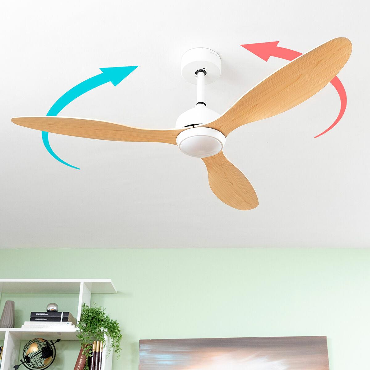 Ventilador de Techo con Luz LED y 3 Aspas ABS Wuled InnovaGoods Madera 36 W