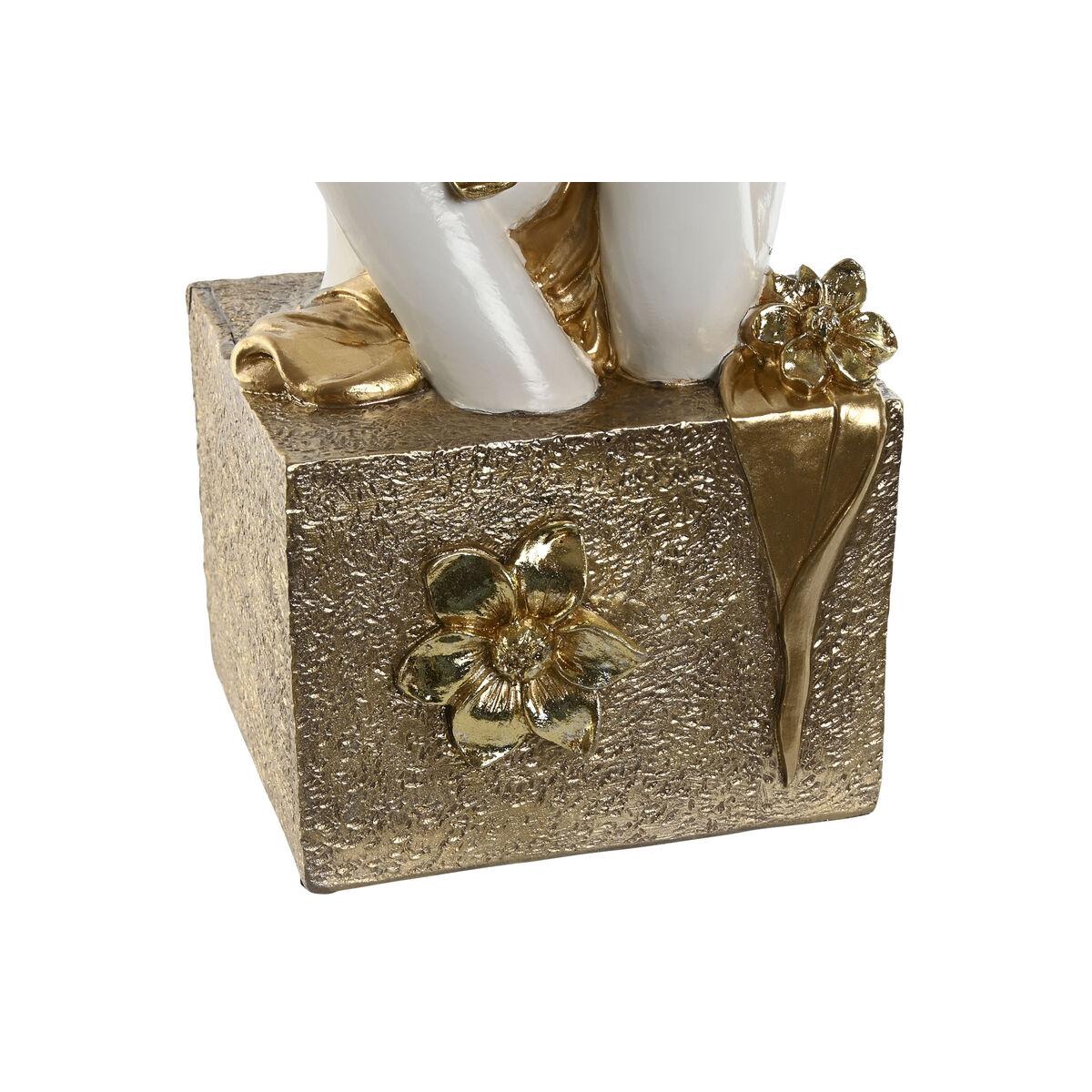 Figura Decorativa Home ESPRIT Blanco Dorado Mujer 20 x 17 x 50 cm