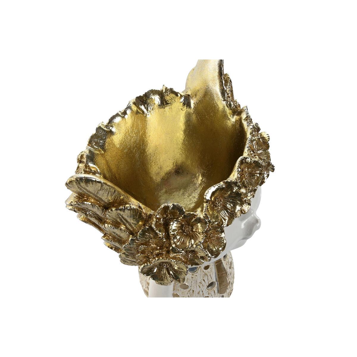 Figura Decorativa Home ESPRIT Blanco Dorado 18 x 14 x 25 cm