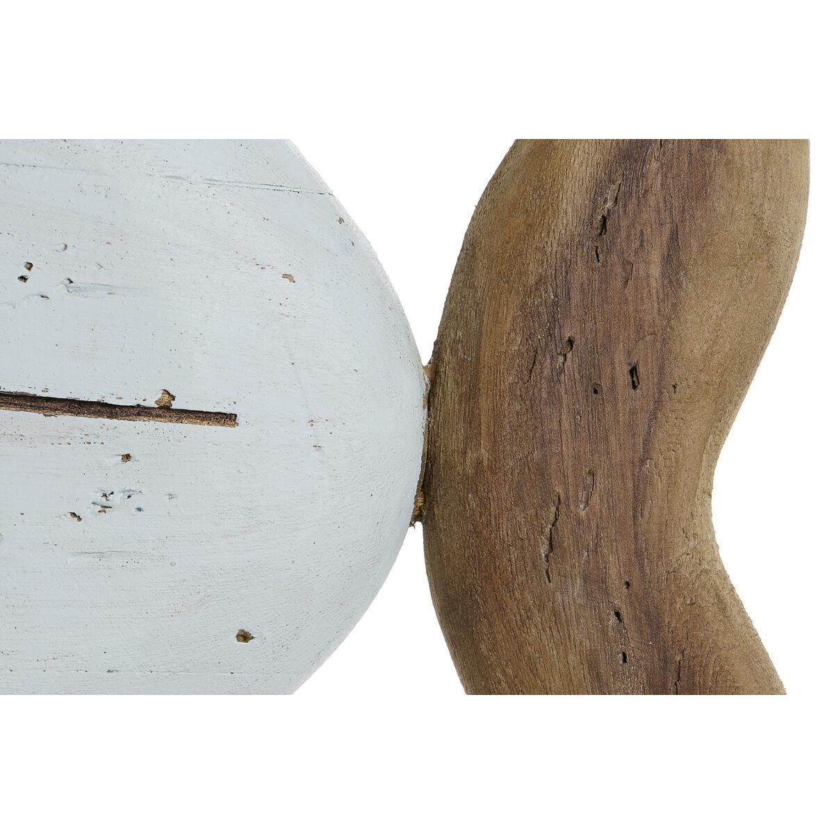 Figura Decorativa Home ESPRIT Blanco Natural Pez Acabado envejecido (2 Unidades)