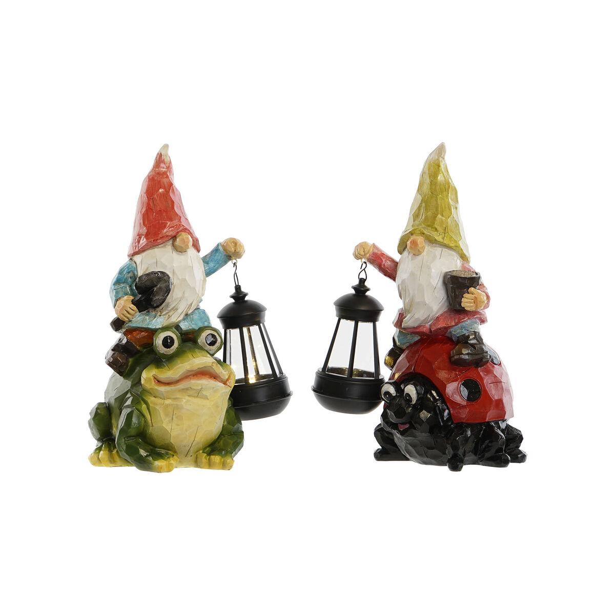Gnomos de jardín Home ESPRIT Rojo Verde Multicolor 20 x 17,8 x 32 cm (2 Unidades)