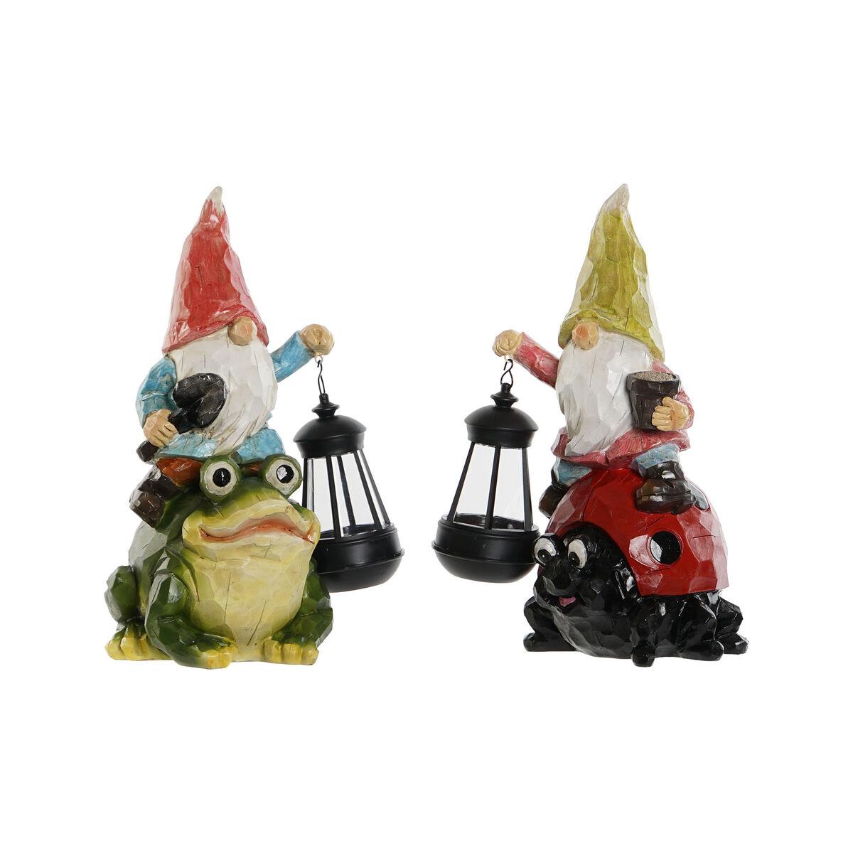 Gnomos de jardín Home ESPRIT Rojo Verde Multicolor 20 x 17,8 x 32 cm (2 Unidades)