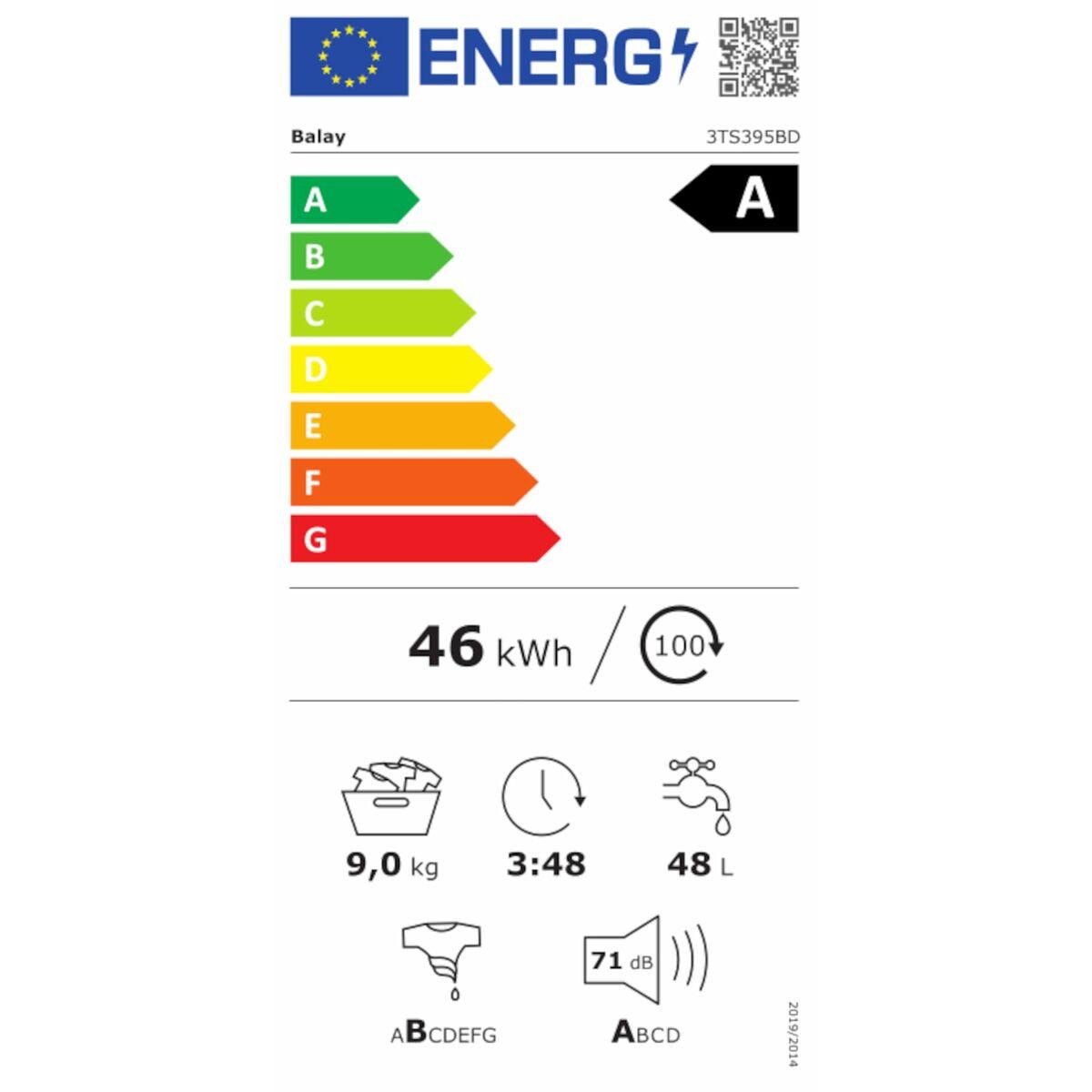 Lavadora Balay 3TS395BD 60 cm 1400 rpm 9 kg