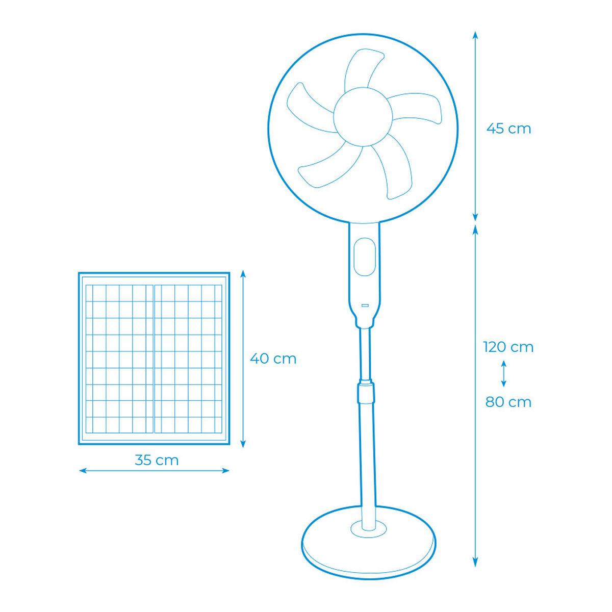 Ventilador de Pie EDM 33523 Blanco 25 W Solar