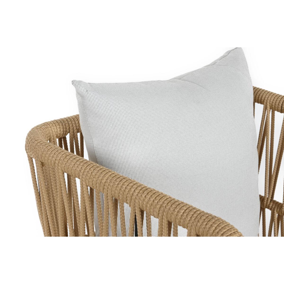 Silla de Jardín Home ESPRIT Beige Acero 66 x 66 x 73 cm