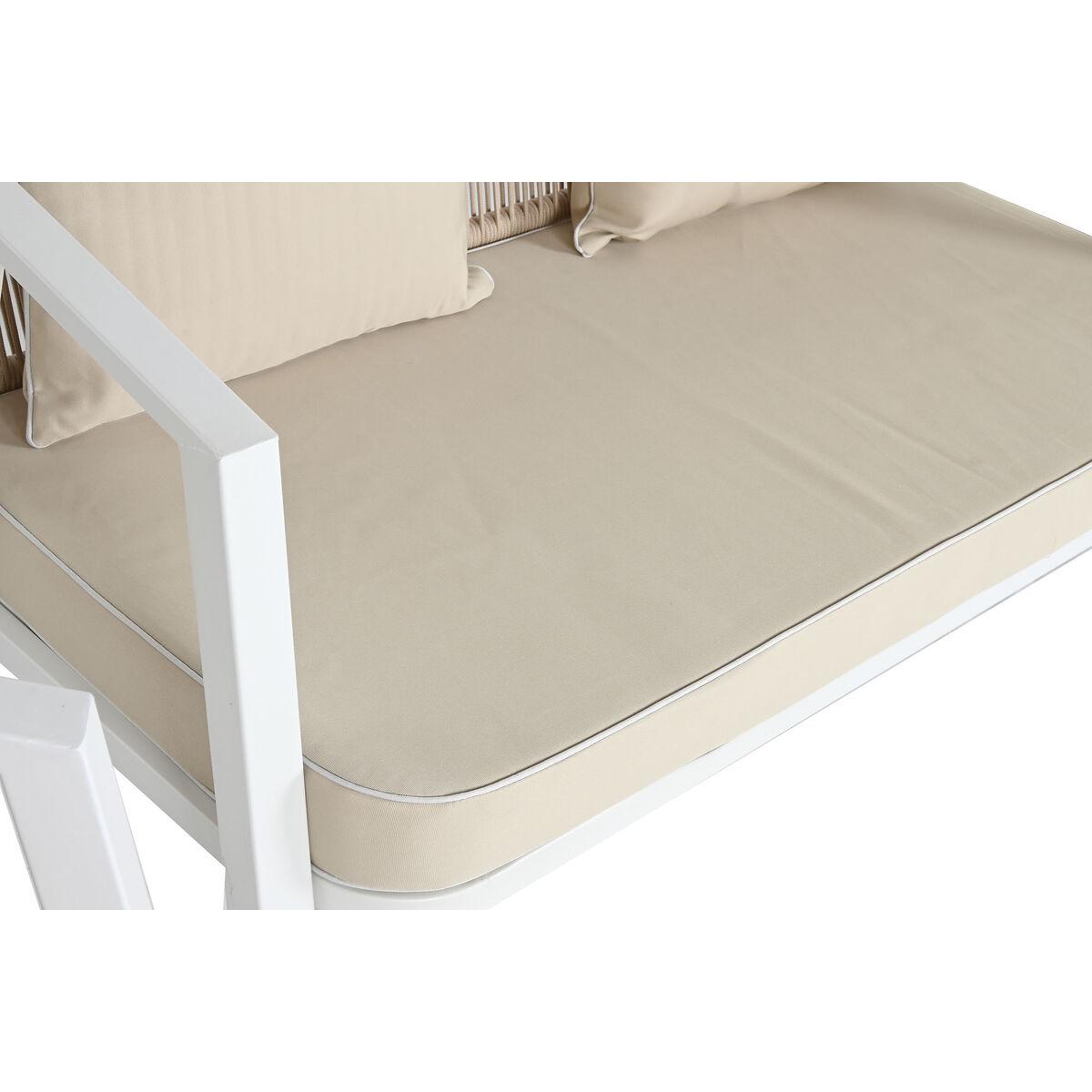 Conjunto de Mesa con 3 Sillones Home ESPRIT Blanco Acero 123 x 66 x 72 cm