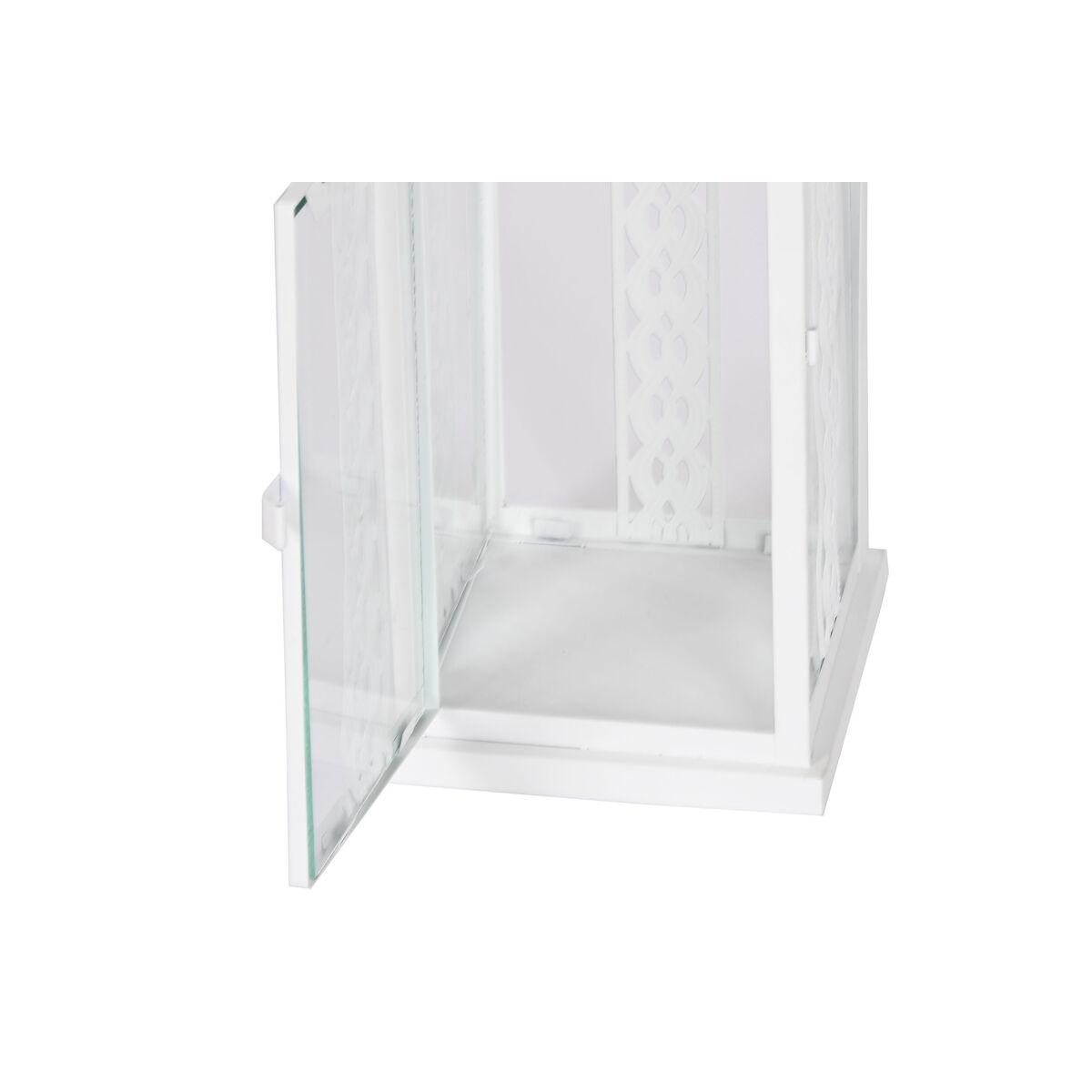 Farol Home ESPRIT Blanco Cristal Hierro Shabby Chic 20 x 20 x 55 cm (3 Piezas)