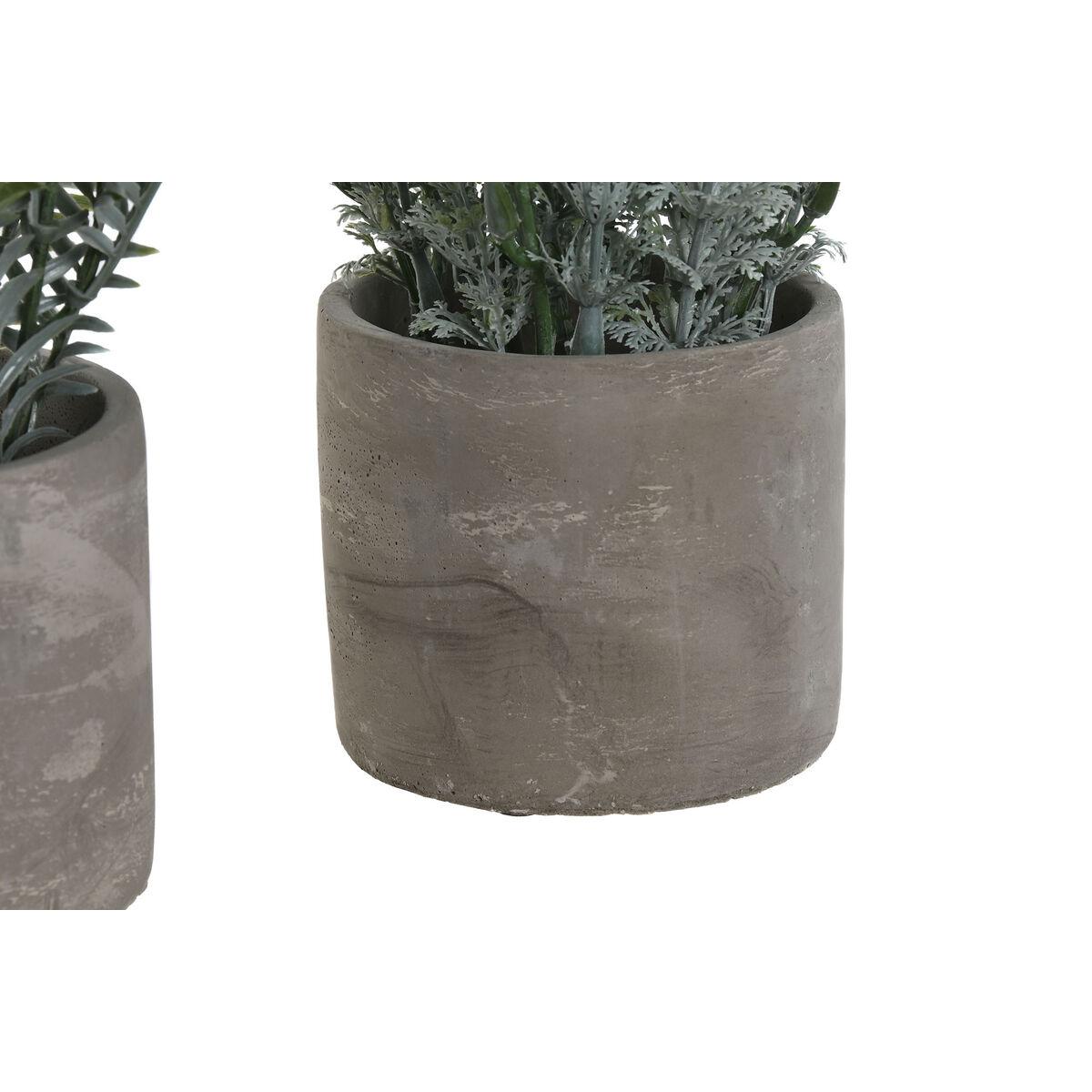 Planta Decorativa Home ESPRIT Polietileno Cemento 13 x 13 x 24 cm (3 Unidades)