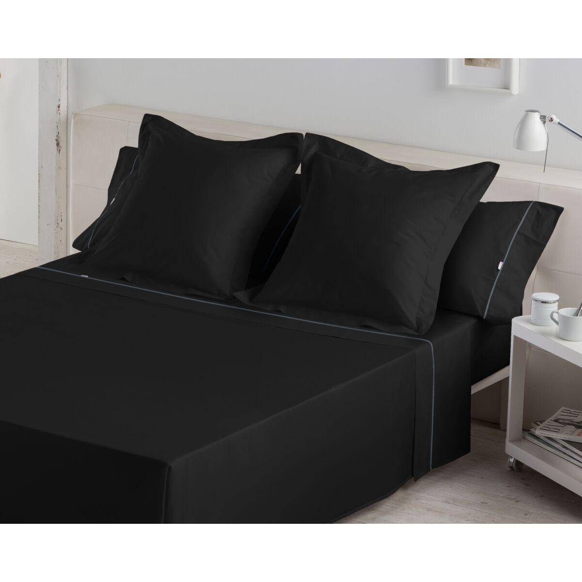 Juego de Sábanas Alexandra House Living Negro Cama de 135/140 3 Piezas