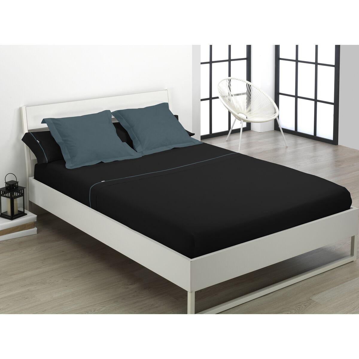 Juego de Sábanas Alexandra House Living Negro Cama de 135/140 3 Piezas