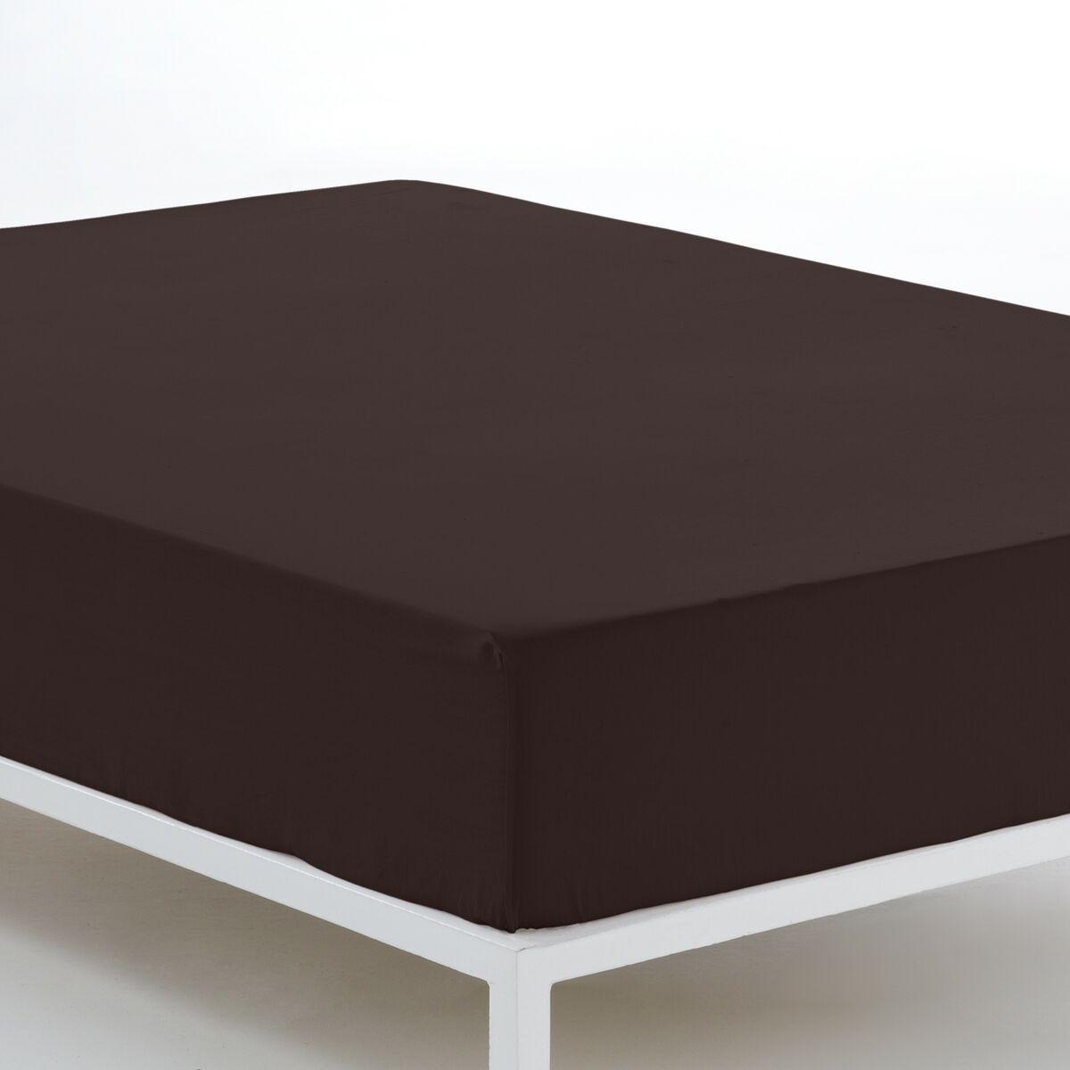 Sábana Bajera Ajustable Alexandra House Living Marrón Chocolate 200 x 200 cm