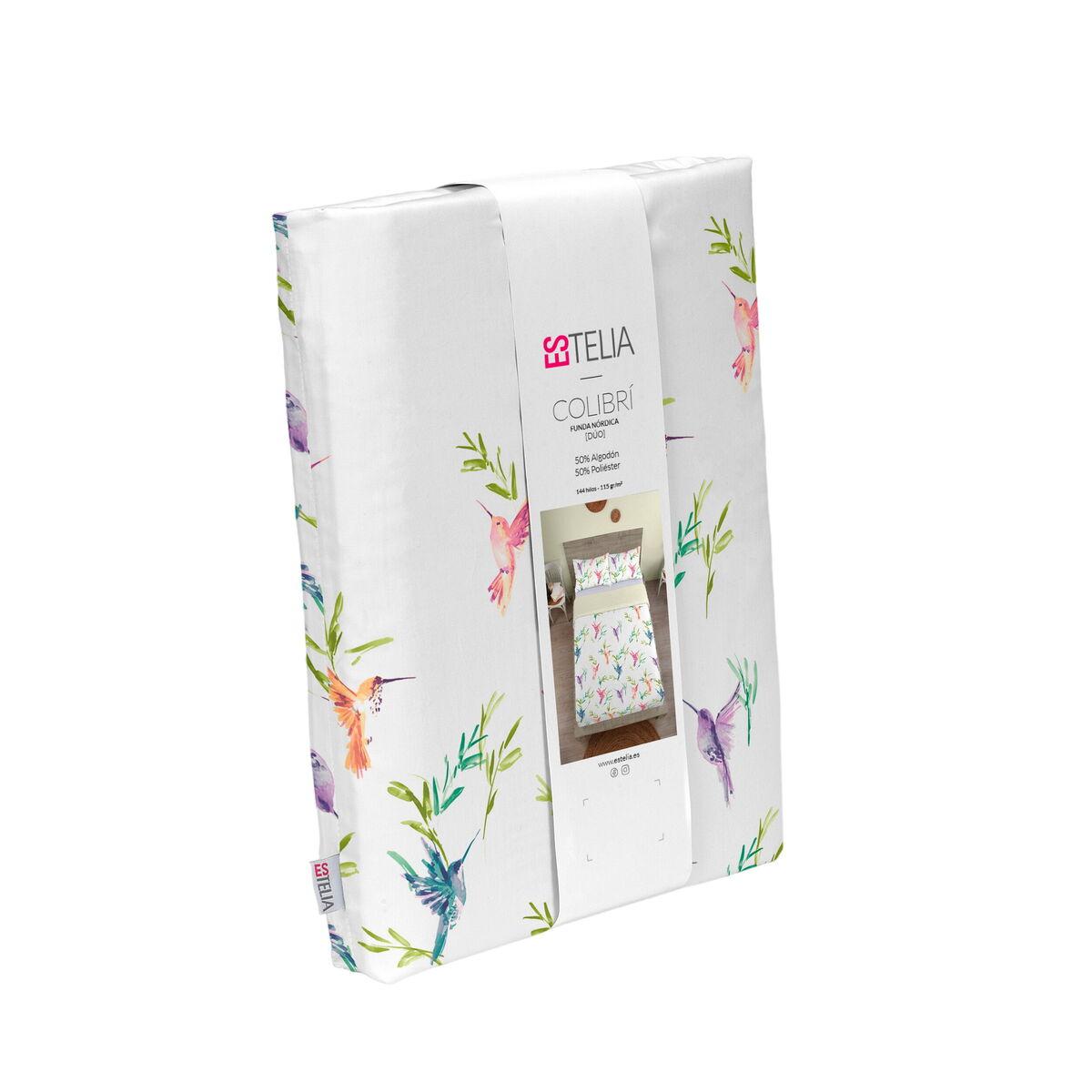 Juego de funda nórdica Alexandra House Living Colibrí Multicolor Cama de 105 2 Piezas