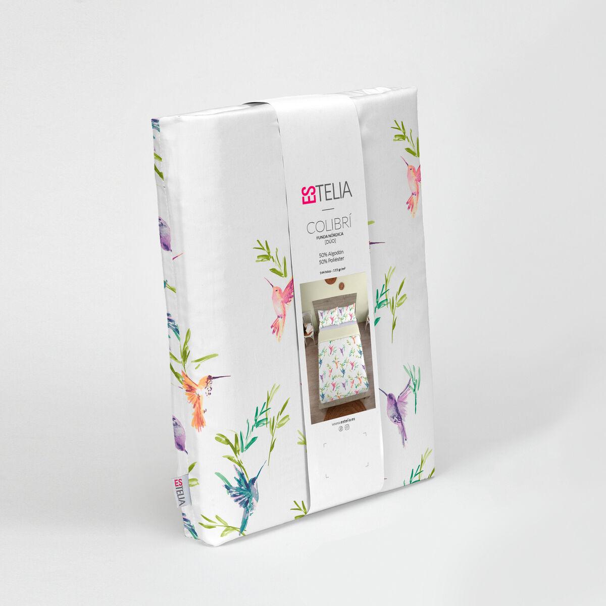 Juego de funda nórdica Alexandra House Living Colibrí Multicolor Cama de 105 2 Piezas