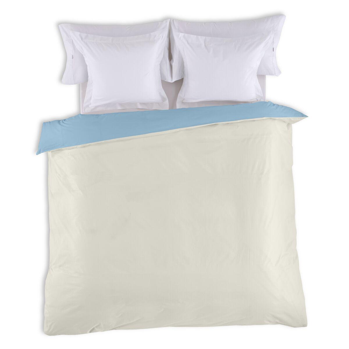 Funda Nórdica Alexandra House Living Crema Celeste 180 x 220 cm Reversible Bicolor