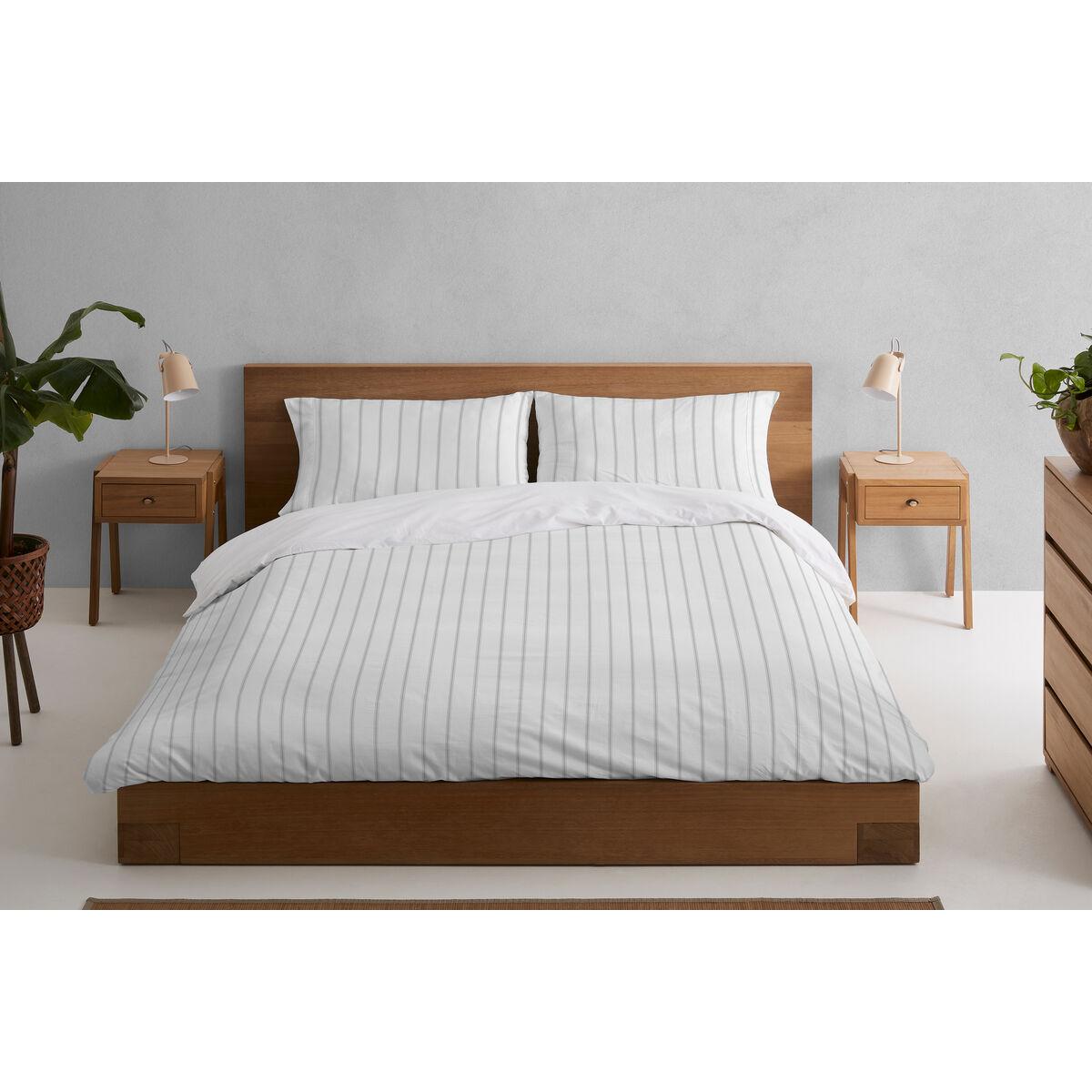 Juego de funda nórdica Alexandra House Living Rita Gris Perla Cama de 200 3 Piezas