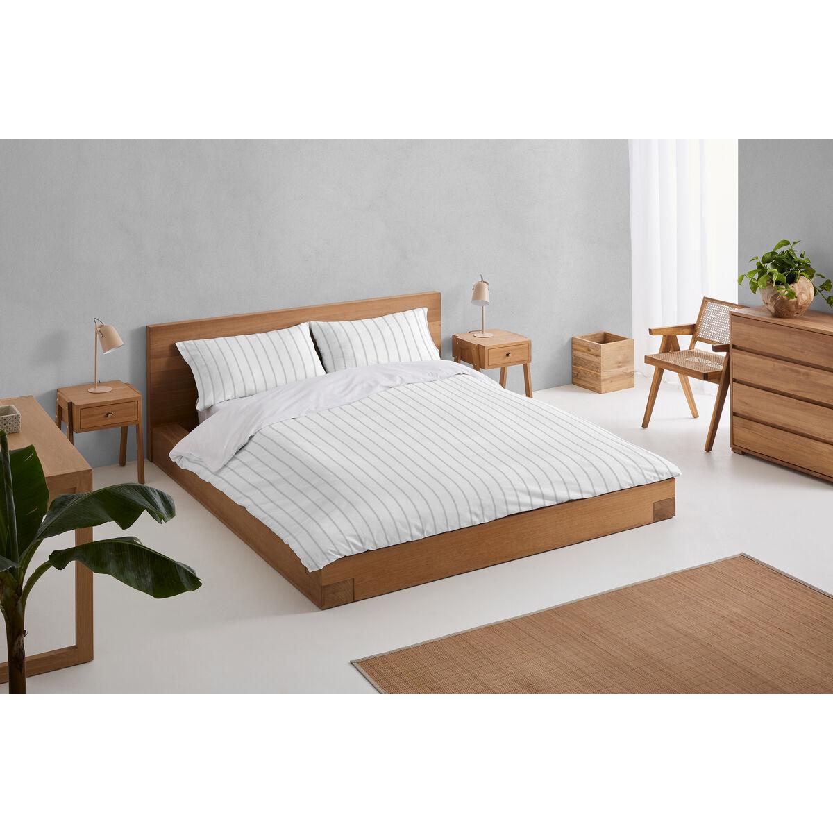 Juego de funda nórdica Alexandra House Living Rita Gris Perla Cama de 200 3 Piezas