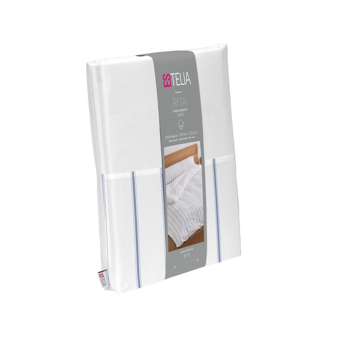 Juego de funda nórdica Alexandra House Living Rita Azul Cama de 150 3 Piezas