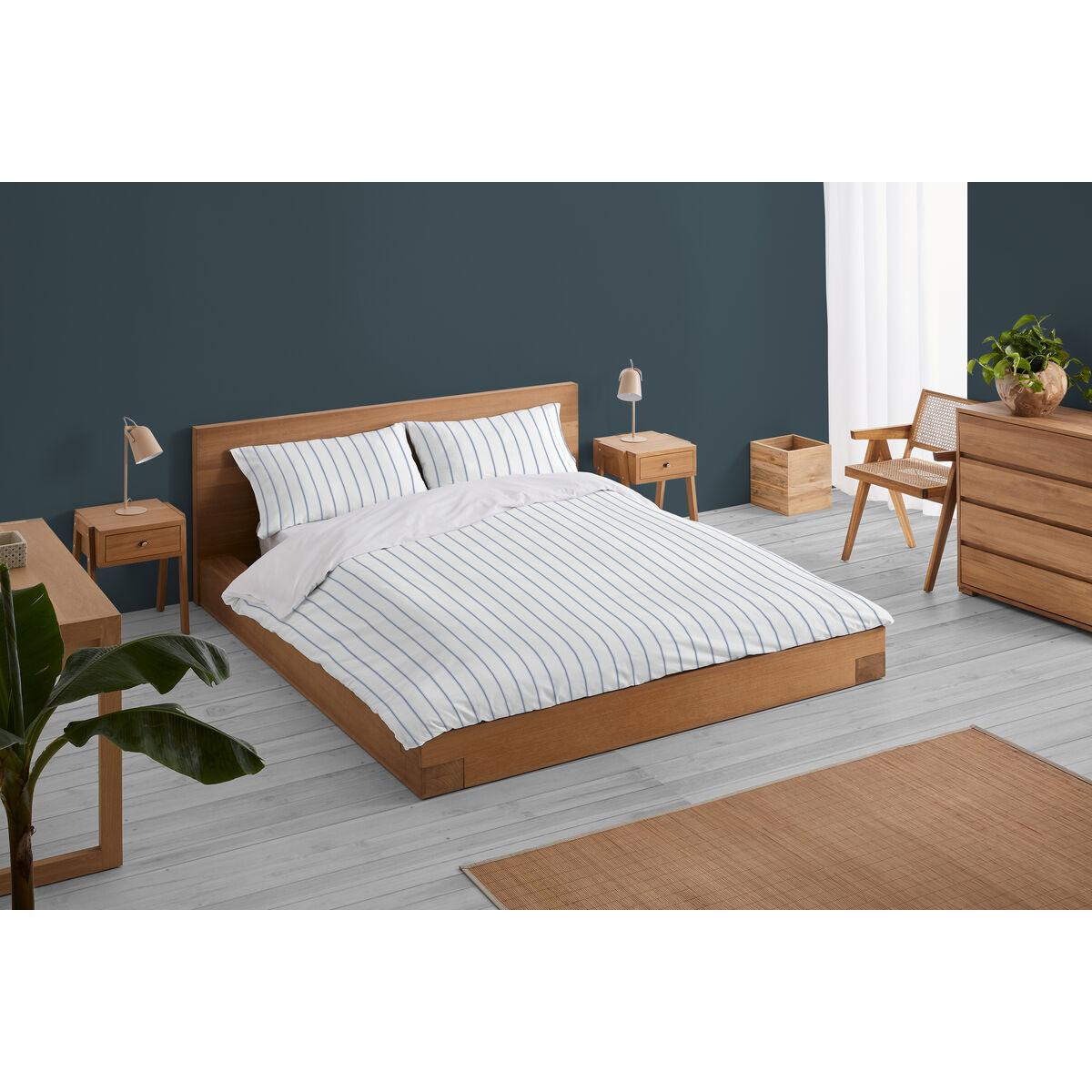 Juego de funda nórdica Alexandra House Living Rita Azul Cama de 150 3 Piezas