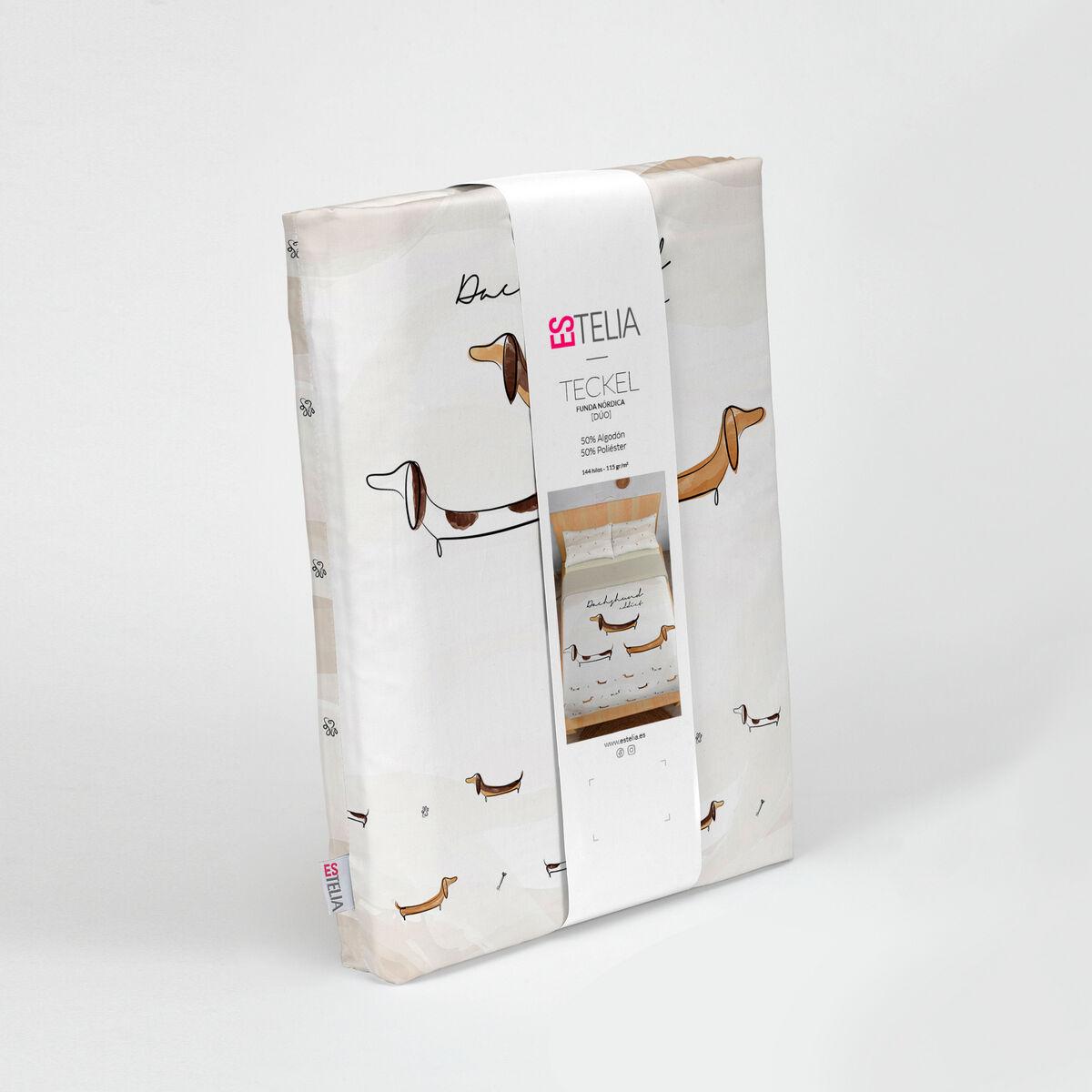 Juego de funda nórdica Alexandra House Living Teckel Multicolor Cama de 135/140 2 Piezas