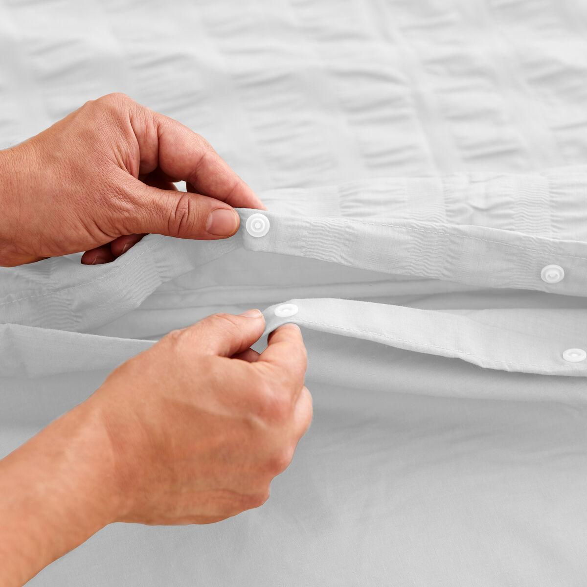 Juego de funda nórdica Alexandra House Living Amán Blanco Cama de 150 2 Piezas