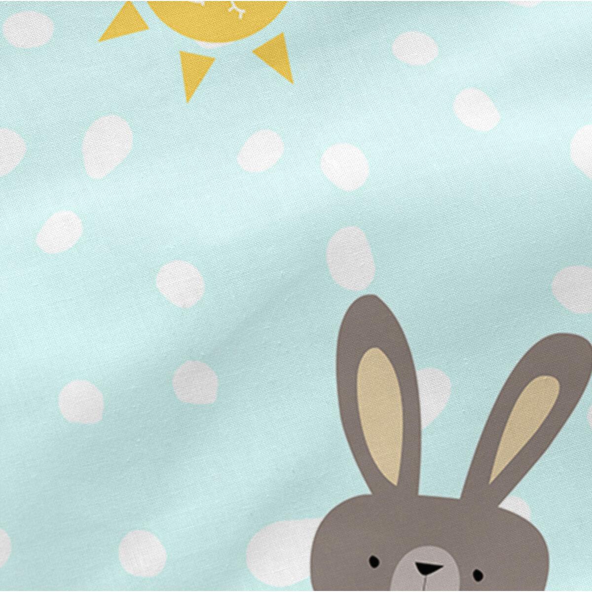 Sábana Bajera HappyFriday MOSHI MOSHI Azul Multicolor 70 x 140 x 14 cm Conejo