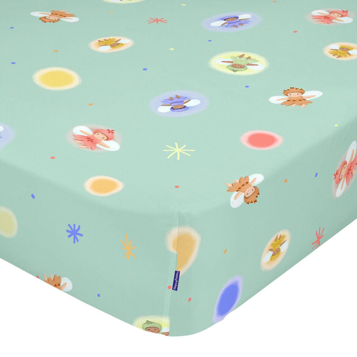 Sábana Bajera HappyFriday MR FOX Verde Multicolor 70 x 140 x 14 cm
