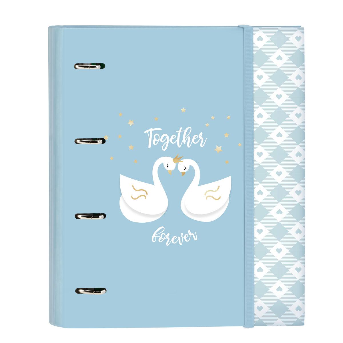 Carpeta de anillas Glow Lab Cisnes Azul 27 x 32 x 3.5 cm