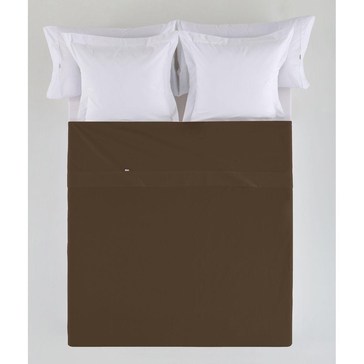 Sábana Encimera Alexandra House Living Marrón Chocolate 220 x 280 cm