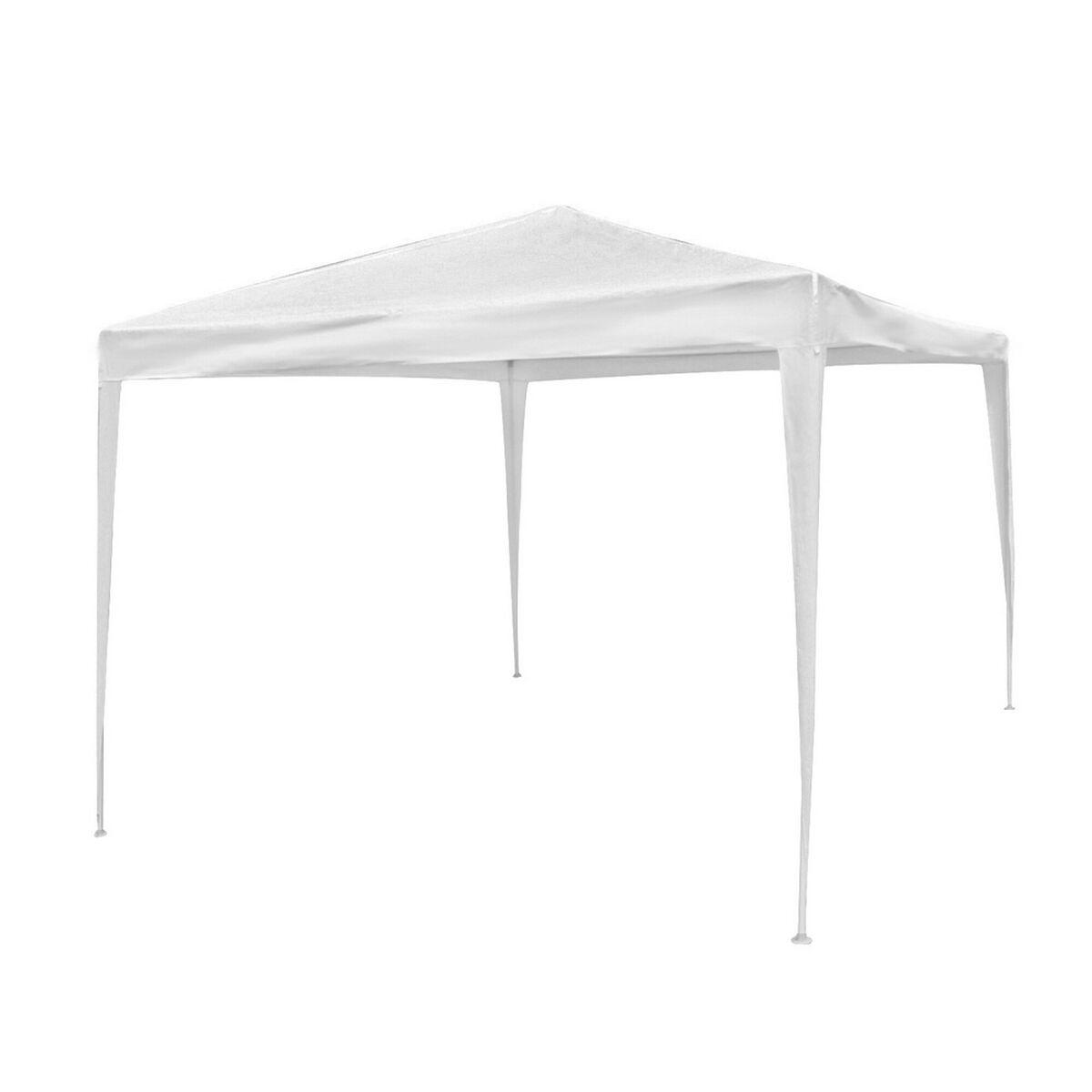 Pérgola Gazebo Rafia Acero 300 x 300 x 240 cm Blanco