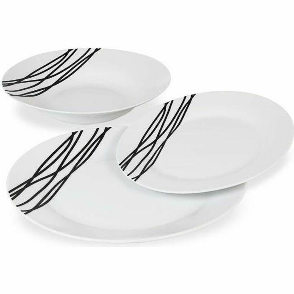 Vajilla de Porcelana Blanco Étnico 18 Piezas