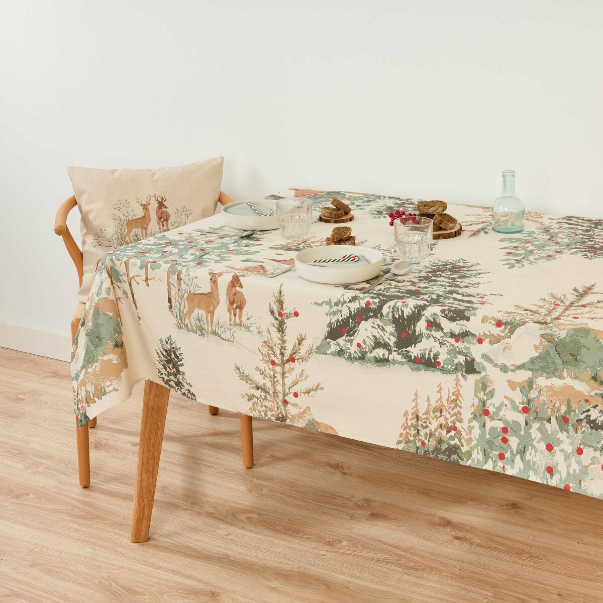 Mantel antimanchas Muaré Christmas Deer 300 x 155 cm