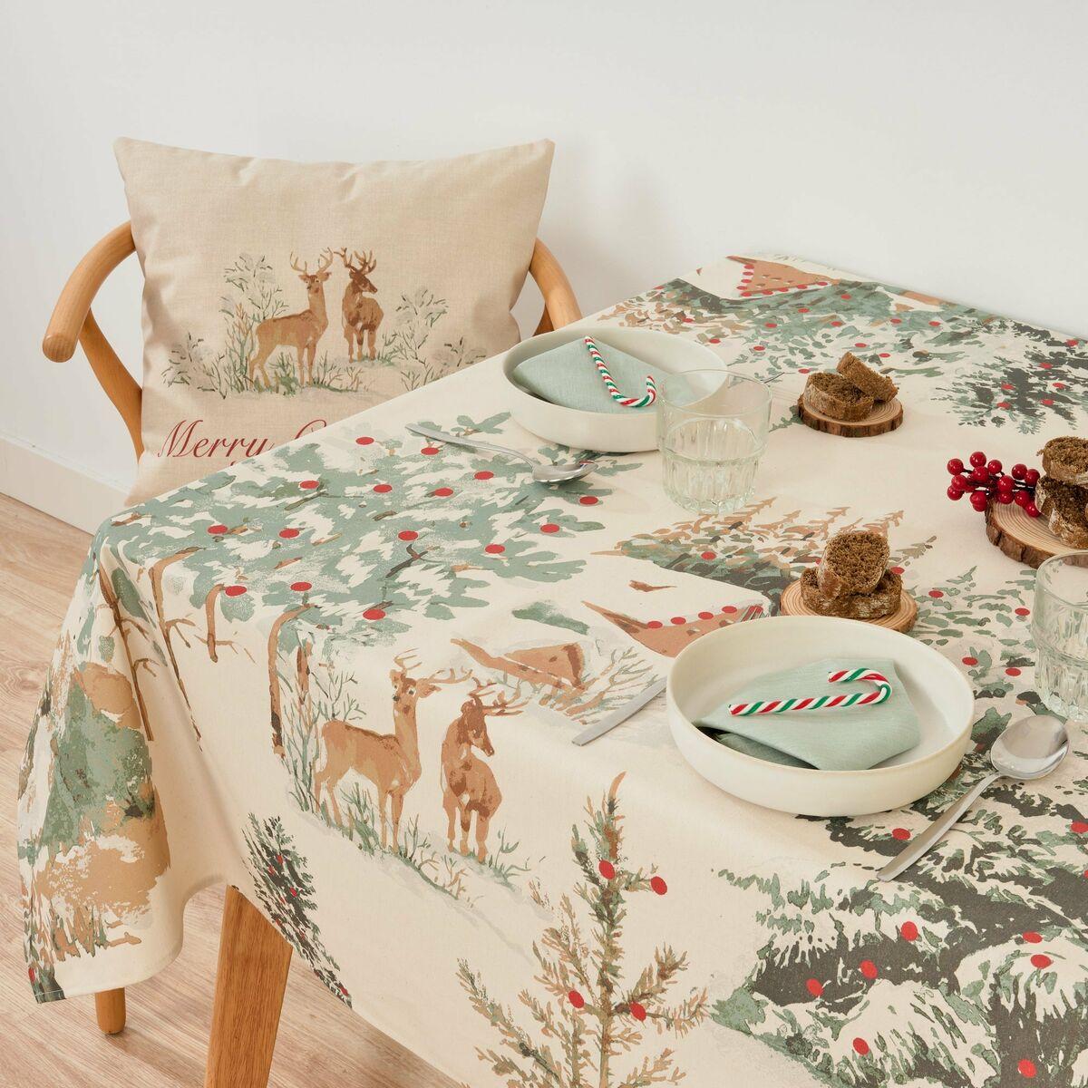 Mantel antimanchas Muaré Christmas Deer 300 x 155 cm
