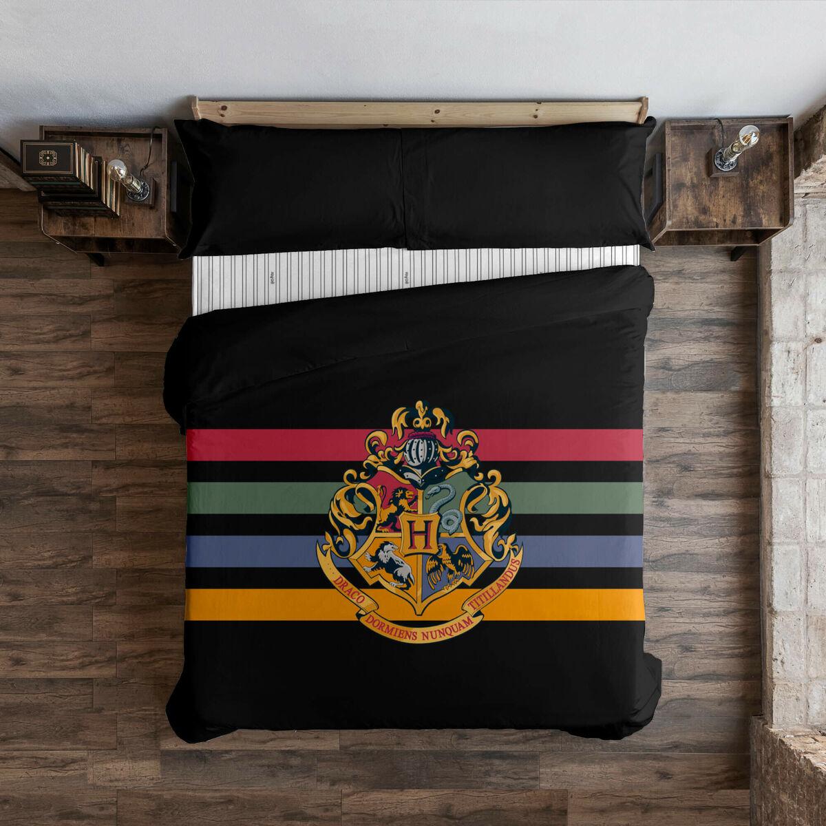 Funda Nórdica Harry Potter Hogwarts Negro Multicolor 175 Hilos 260 x 240 cm Cama de 180
