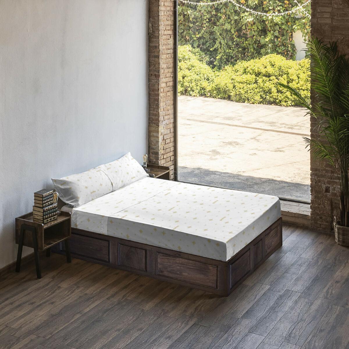 Juego de Sábanas Harry Potter Stars Gold Blanco Multicolor Cama de 150/160