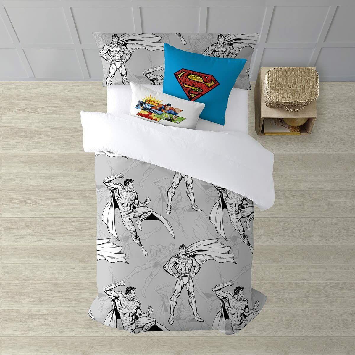Funda Nórdica Superman Superman Gris 175 Hilos 220 x 220 cm