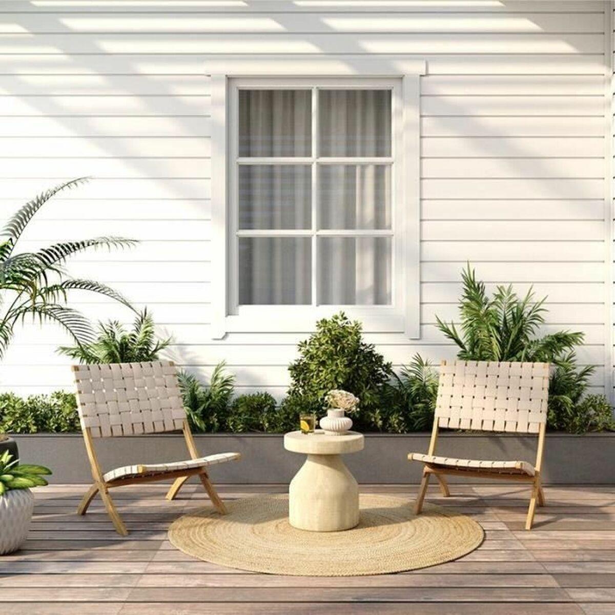 Silla de Jardín Beau Rivage Beige 75 x 73 x 60 cm Plegable 2 Unidades