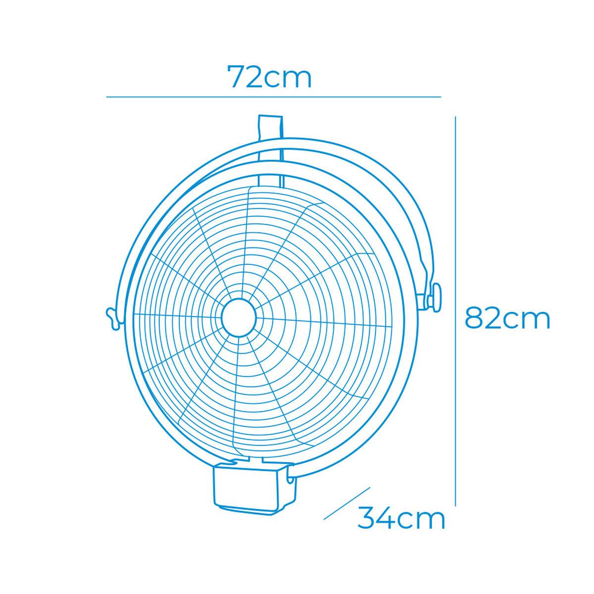 Ventilador de Pared EDM 33520 Negro 120 W industrial Techo
