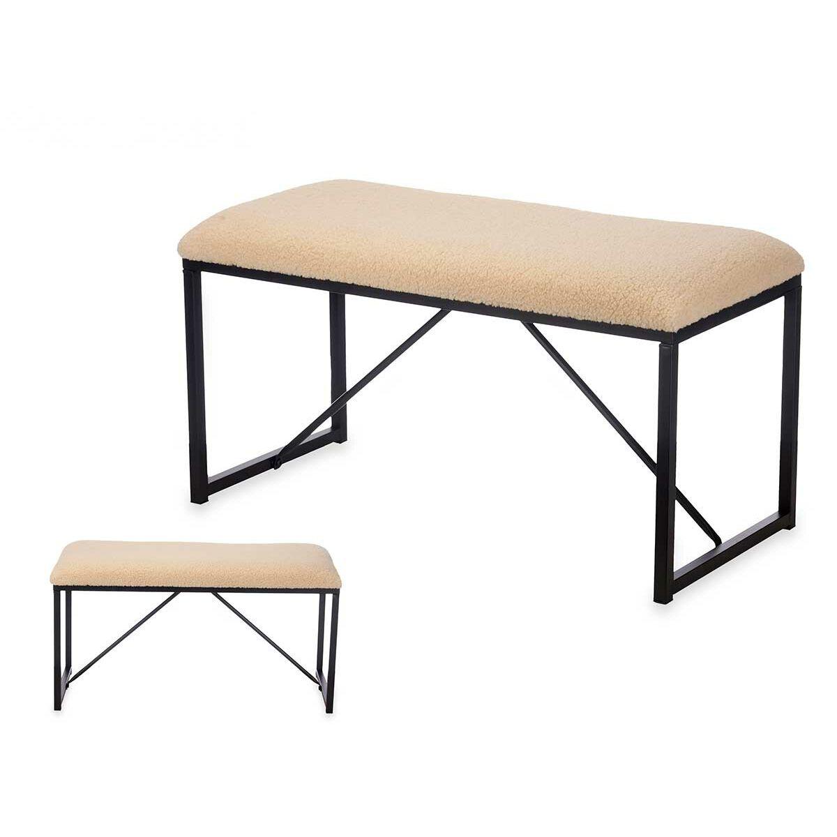 Banco Gift Decor TR23063-2 Beige Metal Tela 81 x 42 x 38 cm
