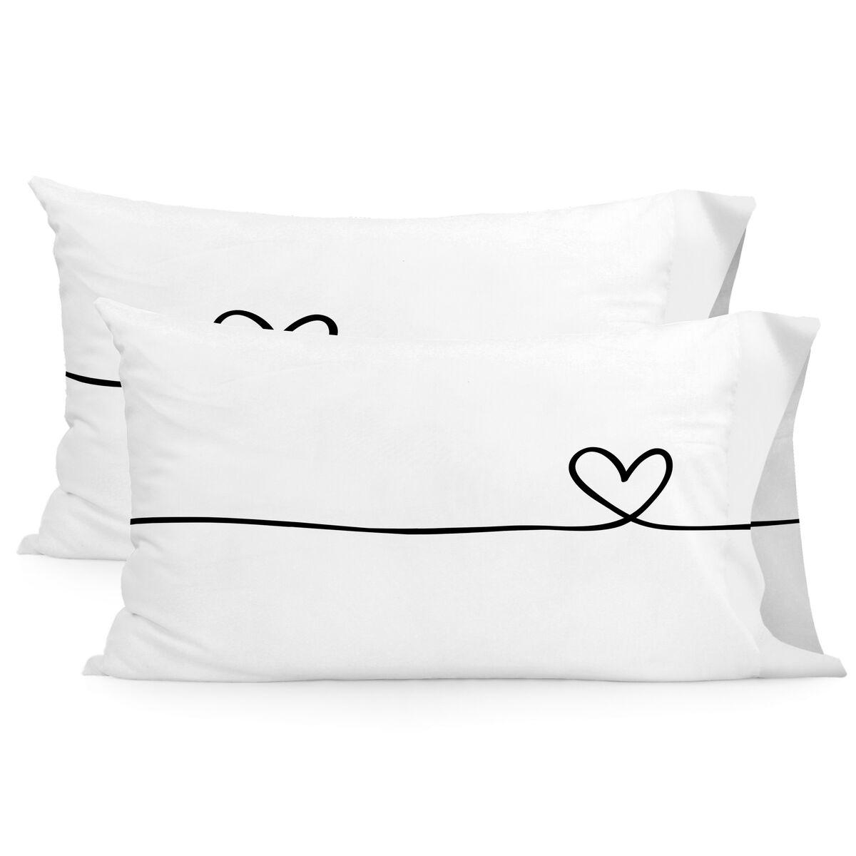 Funda de almohada HappyFriday Blanc My Love Multicolor 50 x 75 cm (2 Unidades)