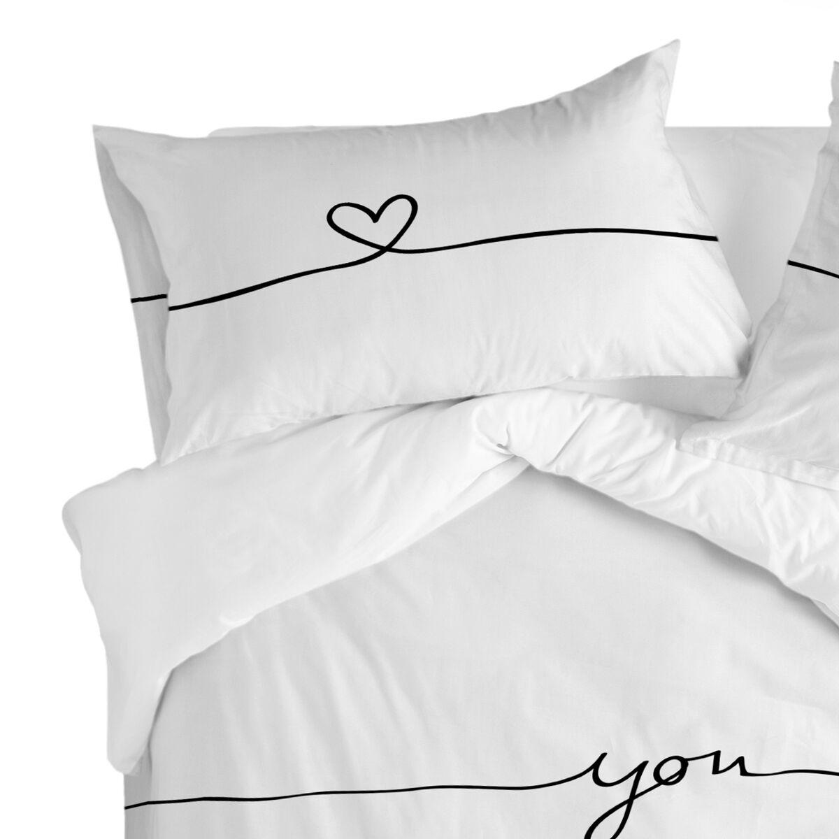 Funda de almohada HappyFriday Blanc My Love Multicolor 50 x 75 cm (2 Unidades)