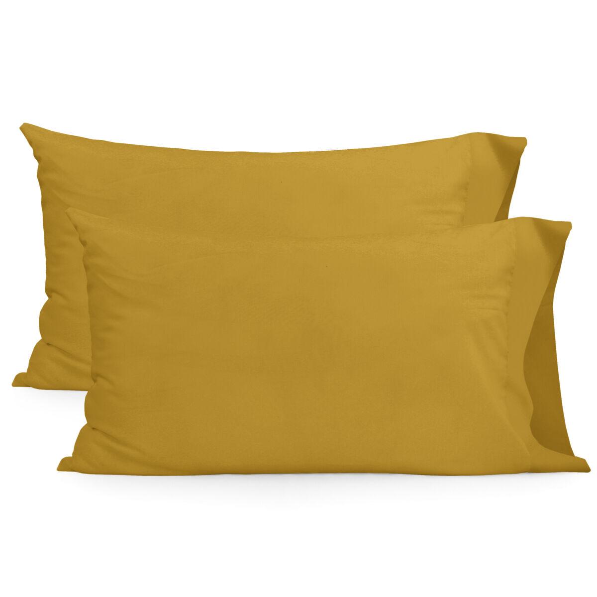 Funda de almohada HappyFriday BASIC Mostaza 50 x 75 cm (2 Unidades)
