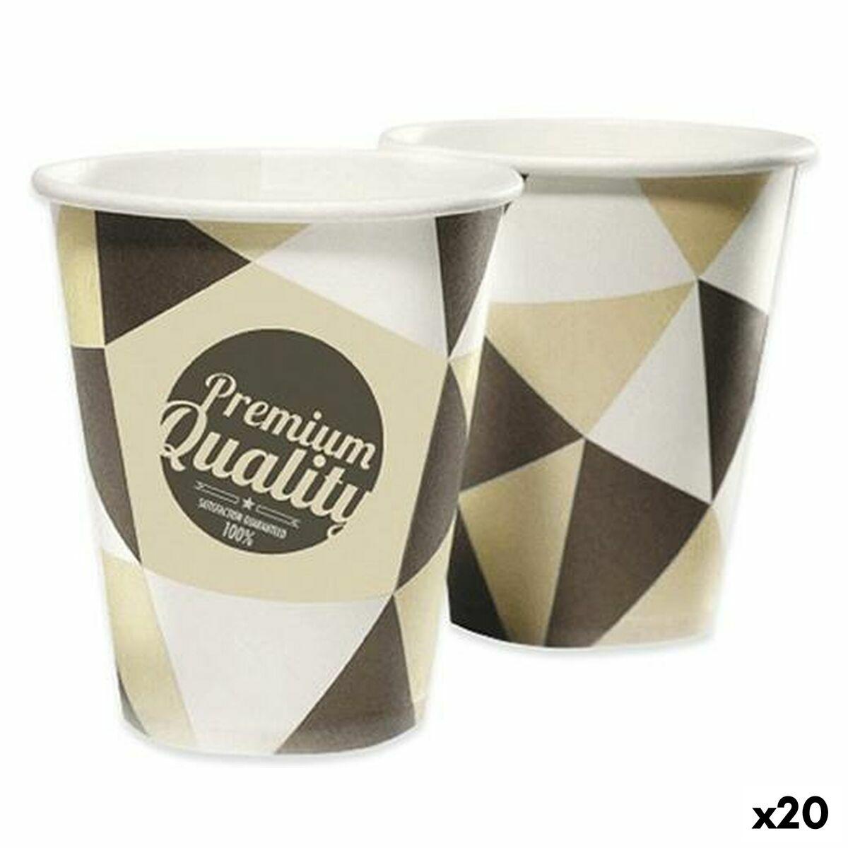Set de Vasos Maxi Products Marrón Beige Cartón 200 ml Desechable (20 Unidades)