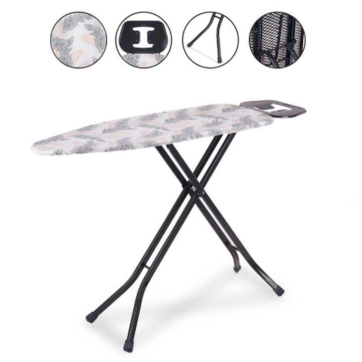 Tabla de Planchar Blanco Beige Gris Metal Hoja de planta 110 x 38 x 92 cm (4 Unidades)