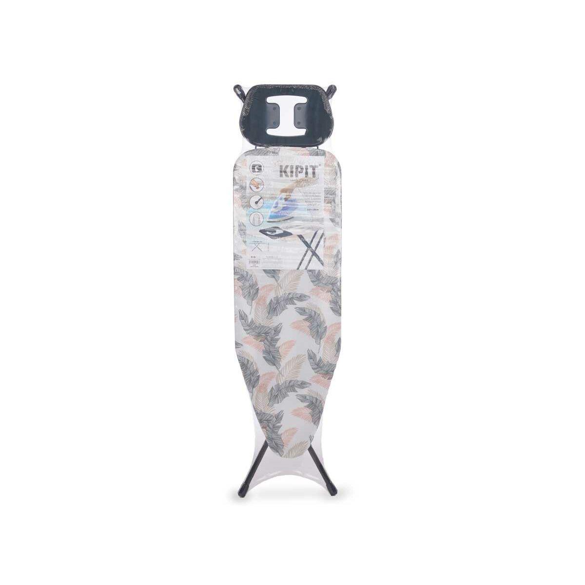 Tabla de Planchar Blanco Beige Gris Metal Hoja de planta 110 x 38 x 92 cm (4 Unidades)