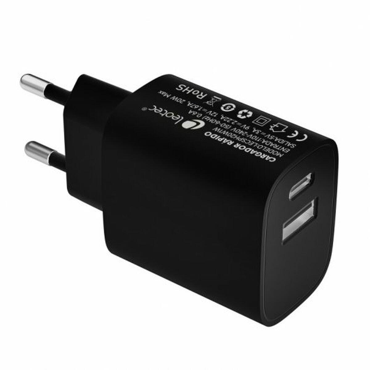 Cargador de Pared LEOTEC LECSPH20W2K Negro 20 W