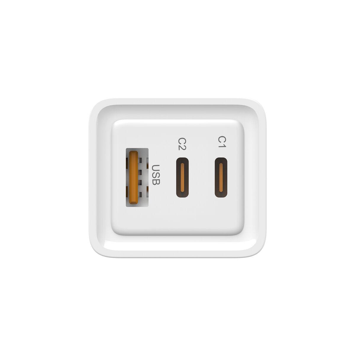 Cargador de Pared LEOTEC LECSPH65W3W 65 W Blanco