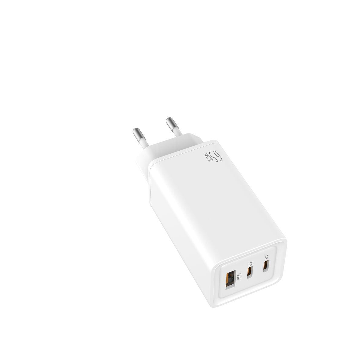 Cargador de Pared LEOTEC LECSPH65W3W 65 W Blanco